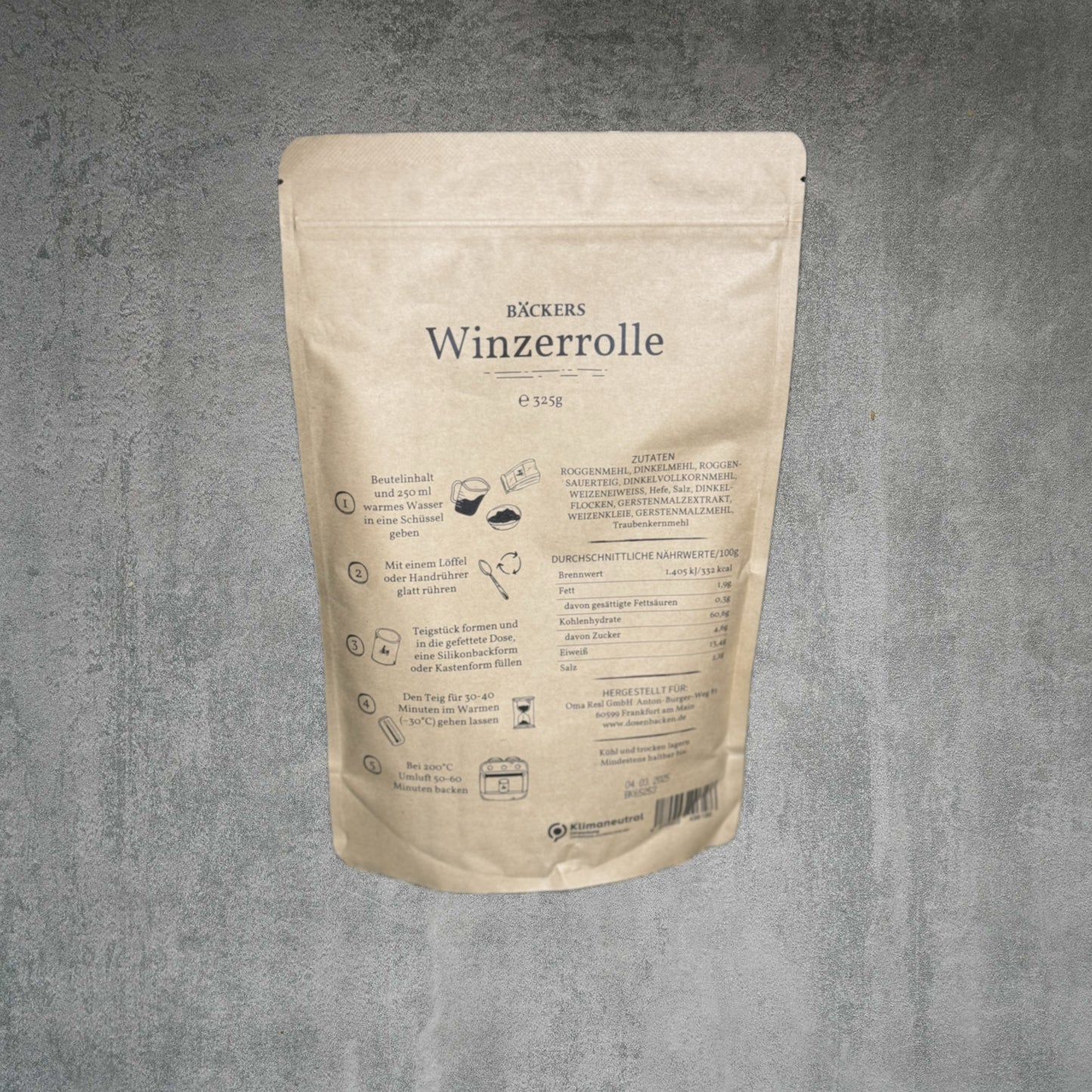 Winzerrolle Brotbackmischung